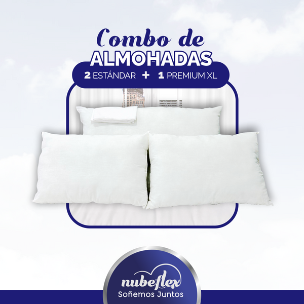2 Almohadas Estándar + 1 Premium XL
